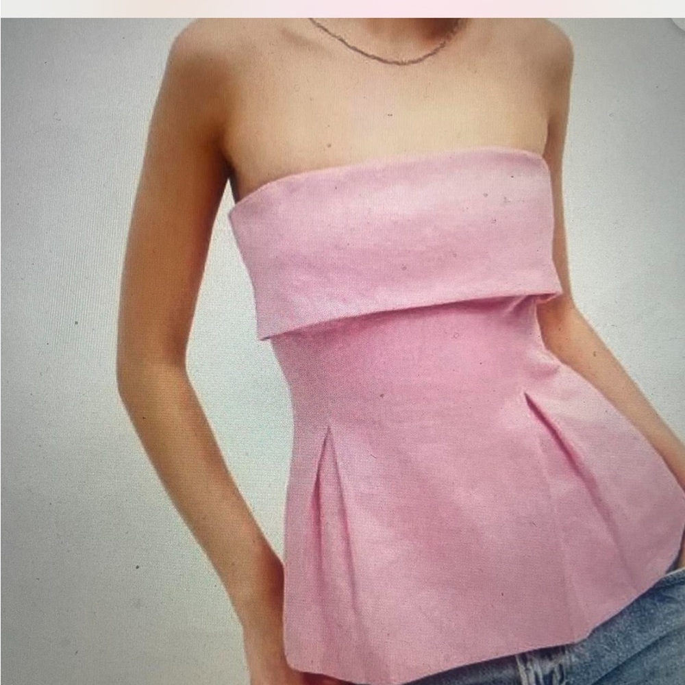 Reformation Pink Strapless Top